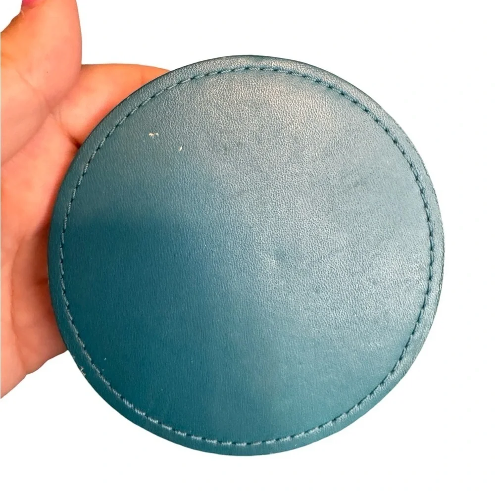 Coach Coasters Set Of 2 Patent Leather Coasters Pink & Blue Y2K Style VGUC